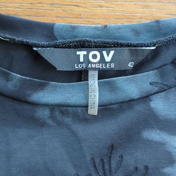 TOV Los Angeles Black Gray 42 sz 12 Dress Kaftan Maxi Boho Dress - Picture 12 of 16